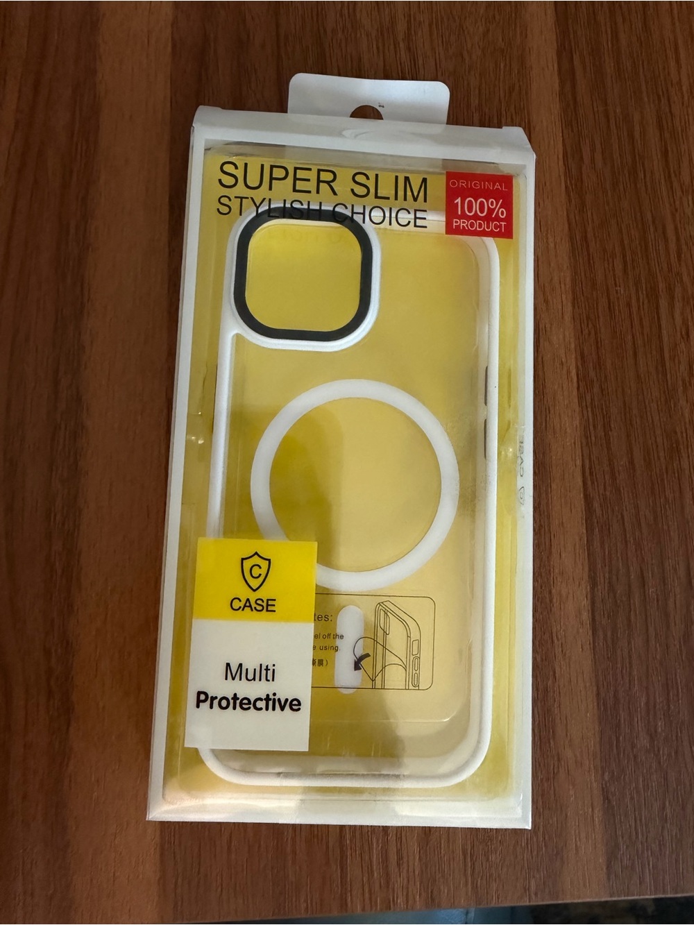 iPhone 15 Super Slim Yellow Phone Case with White Accents - Multi Protective
